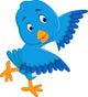 Cute blue bird cartoon Wall Decal