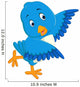 Cute blue bird cartoon Wall Decal