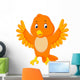 Cute orange bird cartoon Wall Decal