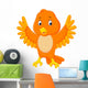 Cute orange bird cartoon Wall Decal