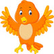 Cute orange bird cartoon Wall Decal