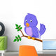 Cute purple bird cartoons Wall Decal