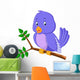 Cute purple bird cartoons Wall Decal