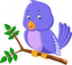 Cute purple bird cartoons Wall Decal