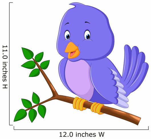 Cute purple bird cartoons Wall Decal