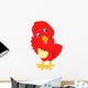 Cute red bird cartoon Wall Decal
