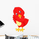 Cute red bird cartoon Wall Decal