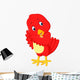 Cute red bird cartoon Wall Decal