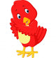 Cute red bird cartoon Wall Decal