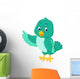 Cute green bird cartoon Wall Decal