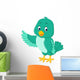 Cute green bird cartoon Wall Decal