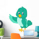 Cute green bird cartoon Wall Decal