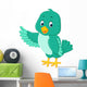 Cute green bird cartoon Wall Decal