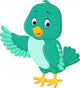 Cute green bird cartoon Wall Decal