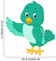 Cute green bird cartoon Wall Decal