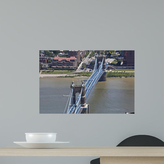 The John A. Roebling Bridge connects Cincinnati, Ohio and covington, Kentucky Wall Mural