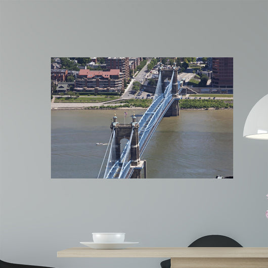 The John A. Roebling Bridge connects Cincinnati, Ohio and covington, Kentucky Wall Mural