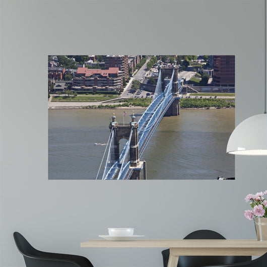 The John A. Roebling Bridge connects Cincinnati, Ohio and covington, Kentucky Wall Mural
