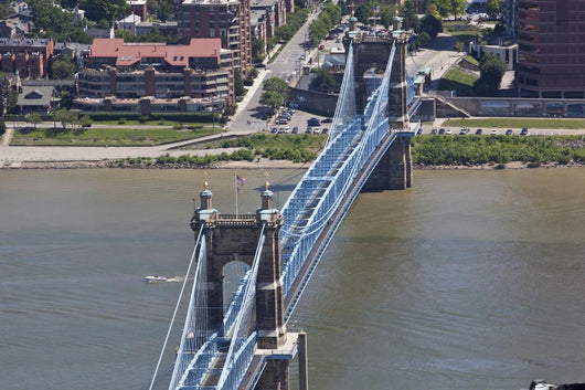 The John A. Roebling Bridge connects Cincinnati, Ohio and covington, Kentucky Wall Mural