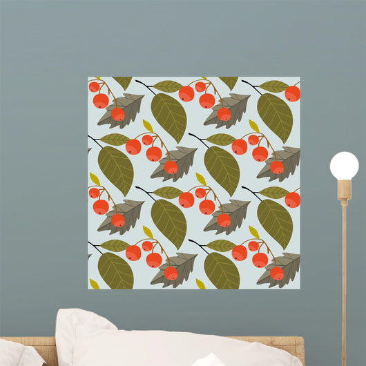 Autumn abstract background with fall leaf vector illustration Wall Mural