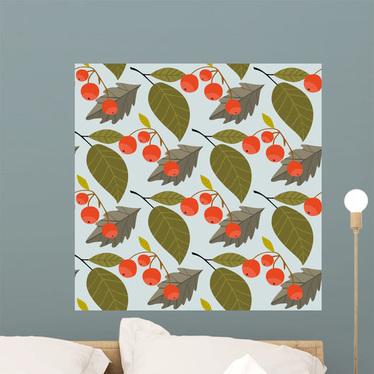 Autumn abstract background with fall leaf vector illustration Wall Mural