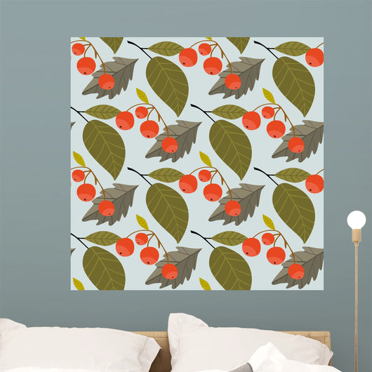 Autumn abstract background with fall leaf vector illustration Wall Mural