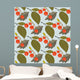 Autumn abstract background with fall leaf vector illustration Wall Mural