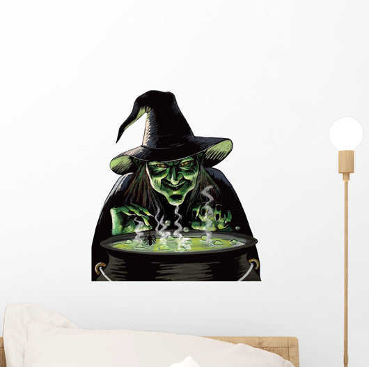 Evil Witch and Cauldron Wall Decal