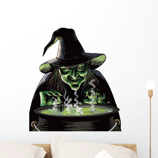 Evil Witch and Cauldron Wall Decal