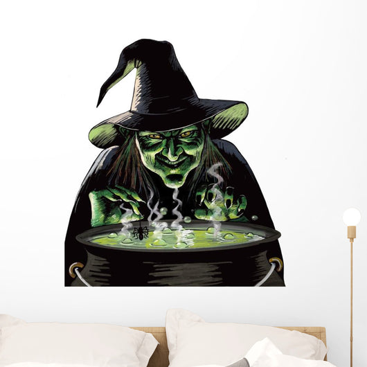 Evil Witch and Cauldron Wall Decal