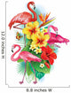 Arrangement from tropical flowers and Flamingoes Wall Decal