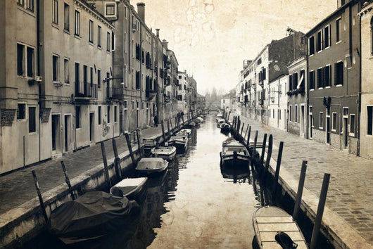 Narrow canal and embankment in Venice, Italy Wall Mural