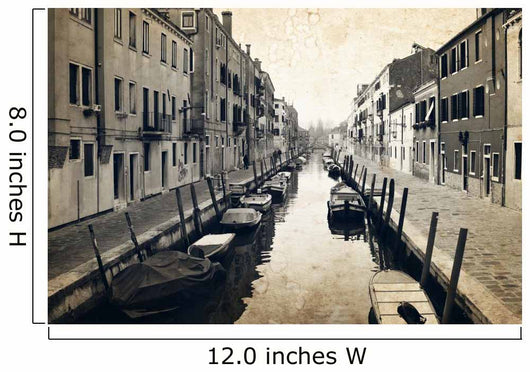 Narrow canal and embankment in Venice, Italy Wall Mural