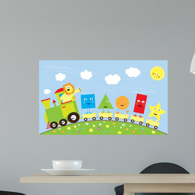 Educational Vector Illustration with Wall Decal shown on a wall