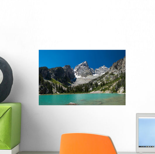 An amazing glacier fed lake in the Grand Teton National Park in Wyoming Wall Mural