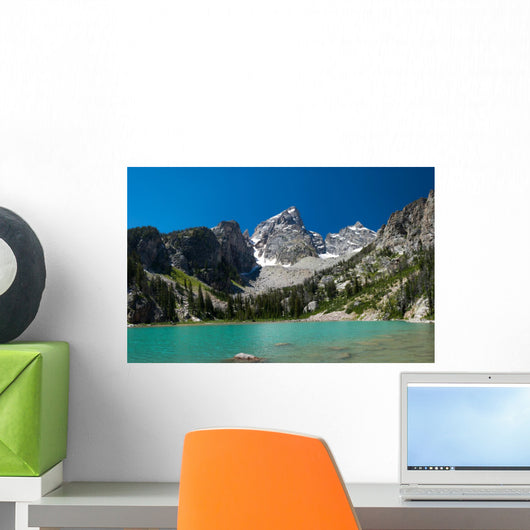 An amazing glacier fed lake in the Grand Teton National Park in Wyoming Wall Mural
