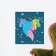 Rainbow Unicorn Starry Blue Wall Decal