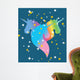 Rainbow Unicorn Starry Blue Wall Decal