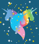 Rainbow Unicorn Starry Blue Wall Decal