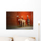 Four Giraffes Near the Wall Wall Mural