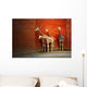 Four Giraffes Near the Wall Wall Mural