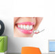 Close up young woman smiling white glamour teeth. Wall Decal