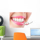 Close up young woman smiling white glamour teeth. Wall Decal