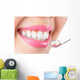 Close up young woman smiling white glamour teeth. Wall Decal