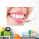 Close up young woman smiling white glamour teeth. Wall Decal