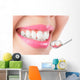 Close up young woman smiling white glamour teeth. Wall Decal