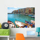 Close up of traditional boats in harbor at Porto Venere, Cinque Terre National Park, Unesco Heritage. Wall Mural