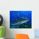 Sharks circle below a Dive Boat Wall Mural