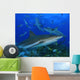 Sharks circle below a Dive Boat Wall Mural