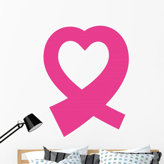ribbon hope breast cancer pink icon. Isolated and flat illustration. Vector graphic Wall Decal
